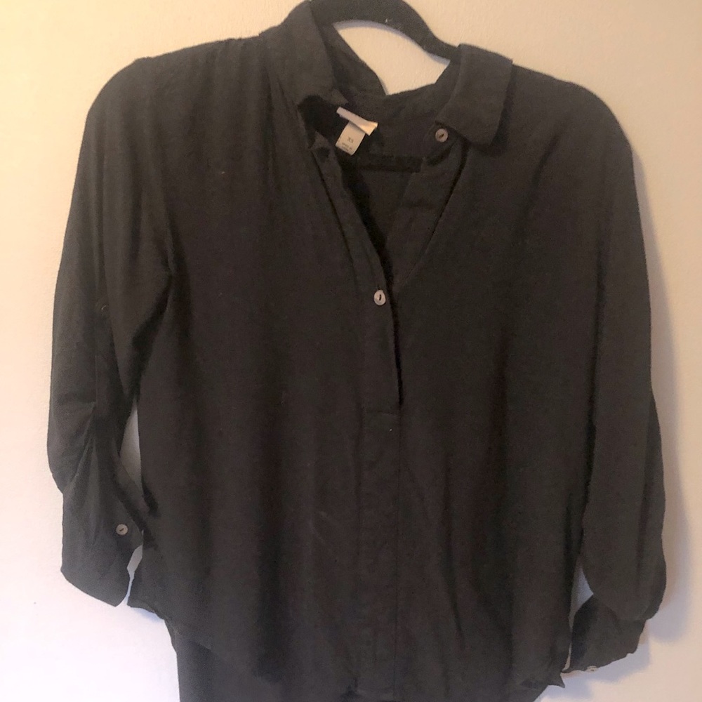 black collared blouse